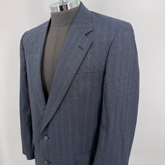 Burberry Navy Blue Suit Jacket Wool Blazer Saks Fifth Avenue - Picture 2 of 9